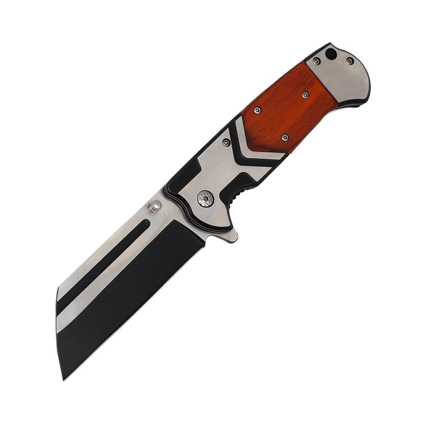 3.75″ Spring-Assisted Folding Knife – reliable pocket knife with a sharp stainless steel blade, spring-assisted opening, ergonomic handle, and pocket clip for everyday carry and tactical use, in white background.