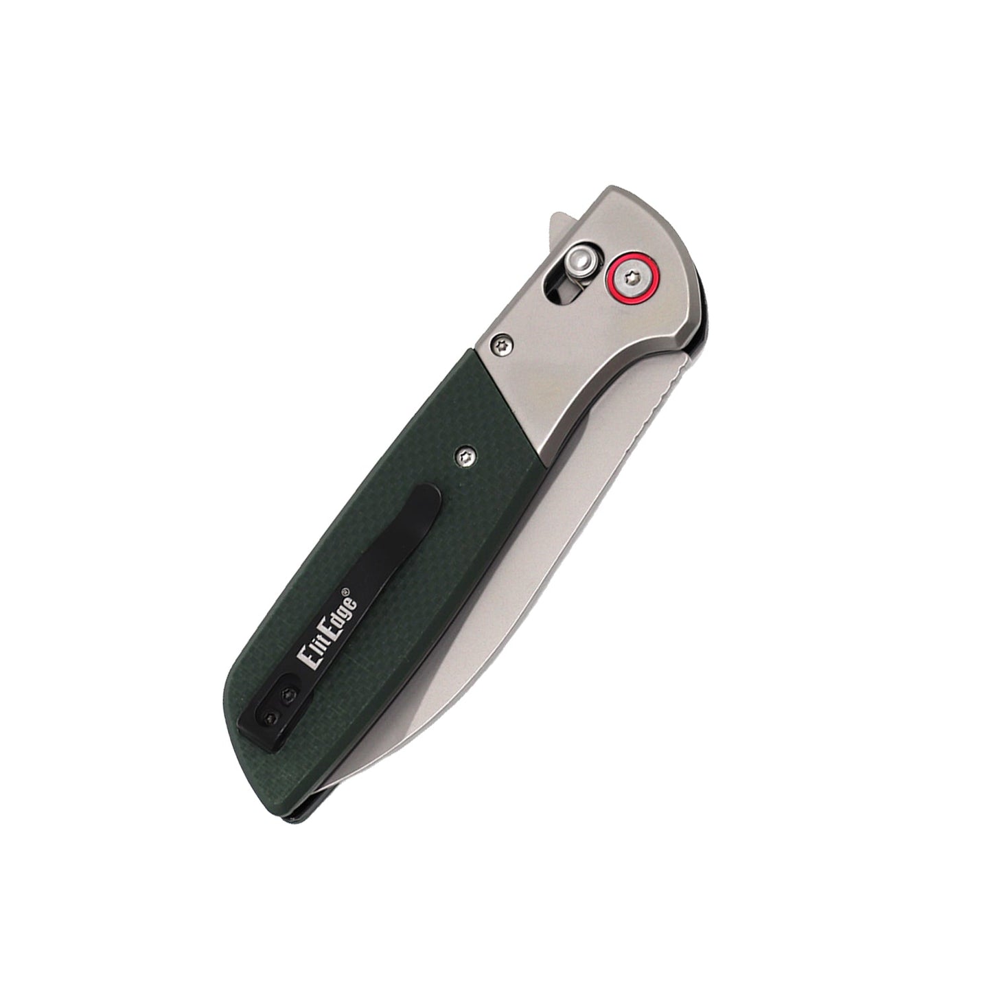 3.75″ Spring-Assisted Folding Knife with Drop Point Blade – robust one-handed deployment knife featuring a 3.75″ stainless steel drop-point blade (approx. 3 mm thick), axis- or liner-lock mechanism, spring-assisted opening, and pocket clip—balances everyday carry convenience with reliable performance, in white background.