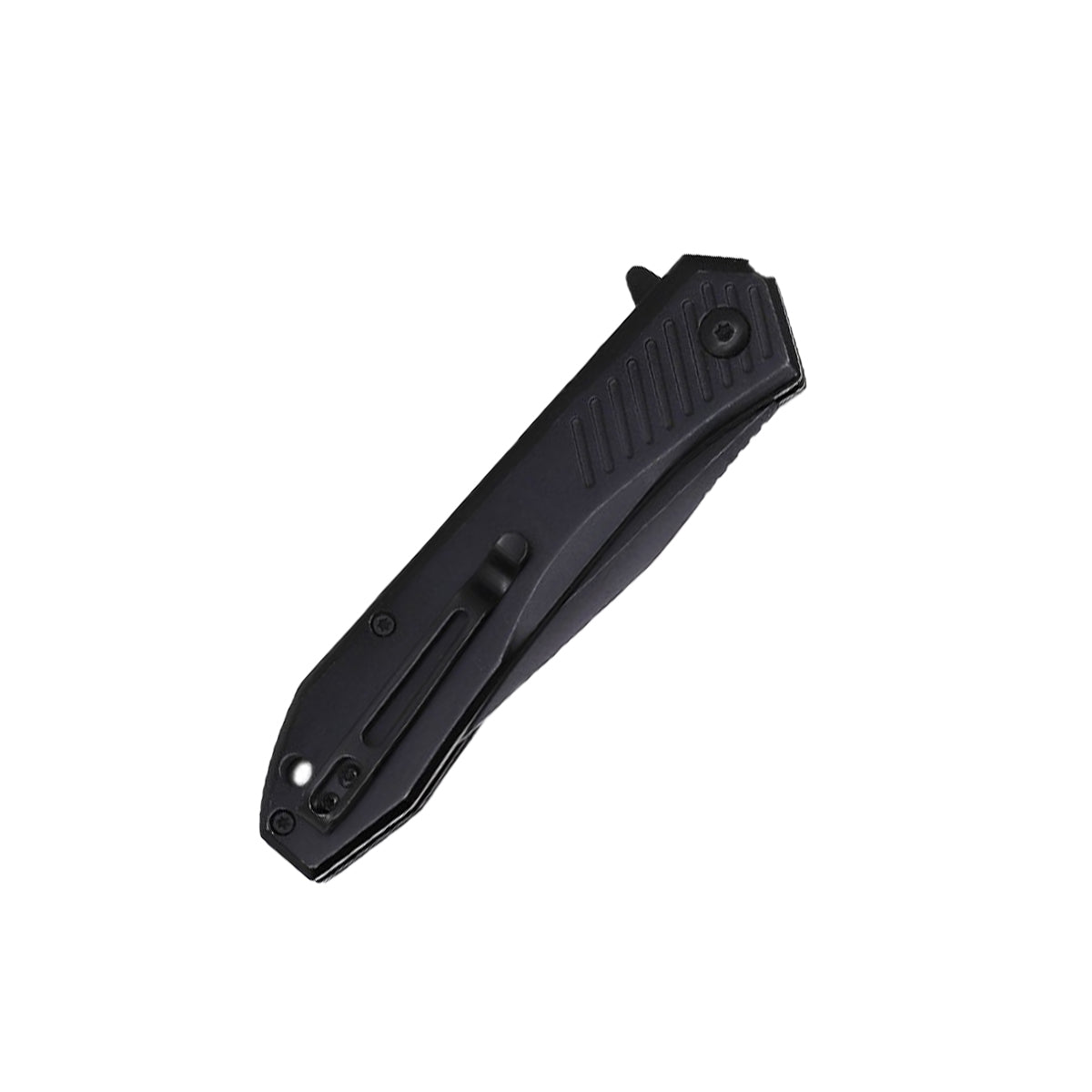 4.5″ Spring Assisted Folding Knife – compact everyday carry knife featuring a sharp stainless steel blade, spring-assisted rapid opening mechanism, ergonomic handle with textured grip, and a reliable pocket clip, in white background.