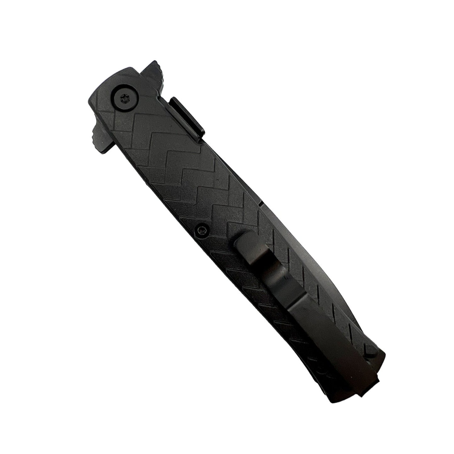 4‑Inch Black Dragon Knife with ABS Handle – spring‑assisted folding knife featuring a sharp 440 stainless steel blade and a stylish dragon‑patterned ABS handle, designed for reliable everyday carry and outdoor use, in white background.