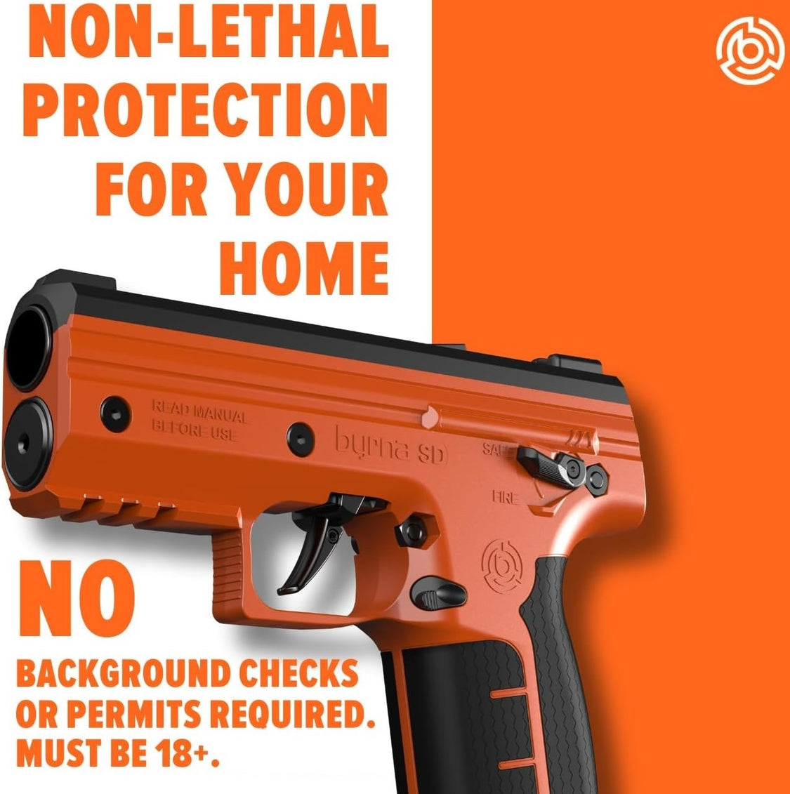 Byrna SD Kinetic Non‑Lethal CA‑Legal Projectile Gun Bundle – CO₂‑powered .68 caliber launcher kit including two 5‑round magazines, two 8 g CO₂ cylinders, tubes of kinetic, eco‑kinetic, and training rounds, plus a carrying case; delivers effective non‑lethal defense out to 60 ft, ambidextrous safety, Picatinny rail, and honeycomb grip.