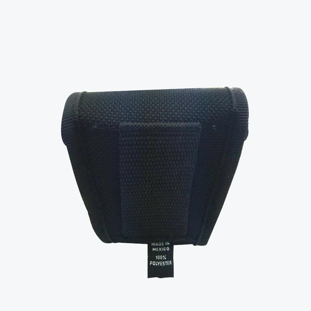 HHandcuff Holster - secure and durable pouch designed to hold standard handcuffs, ideal for law enforcement and tactical use, in white background.