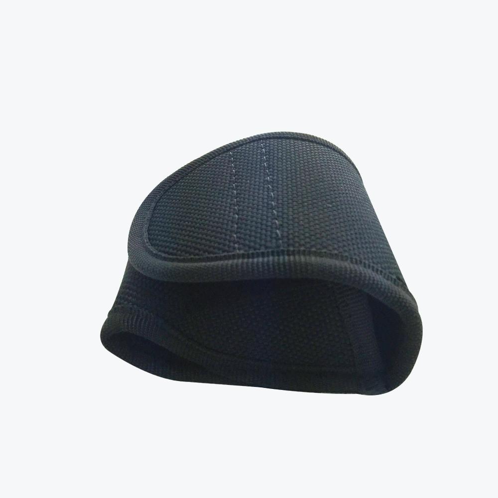 Handcuff Holster - secure and durable pouch designed to hold standard handcuffs, ideal for law enforcement and tactical use, in white background.