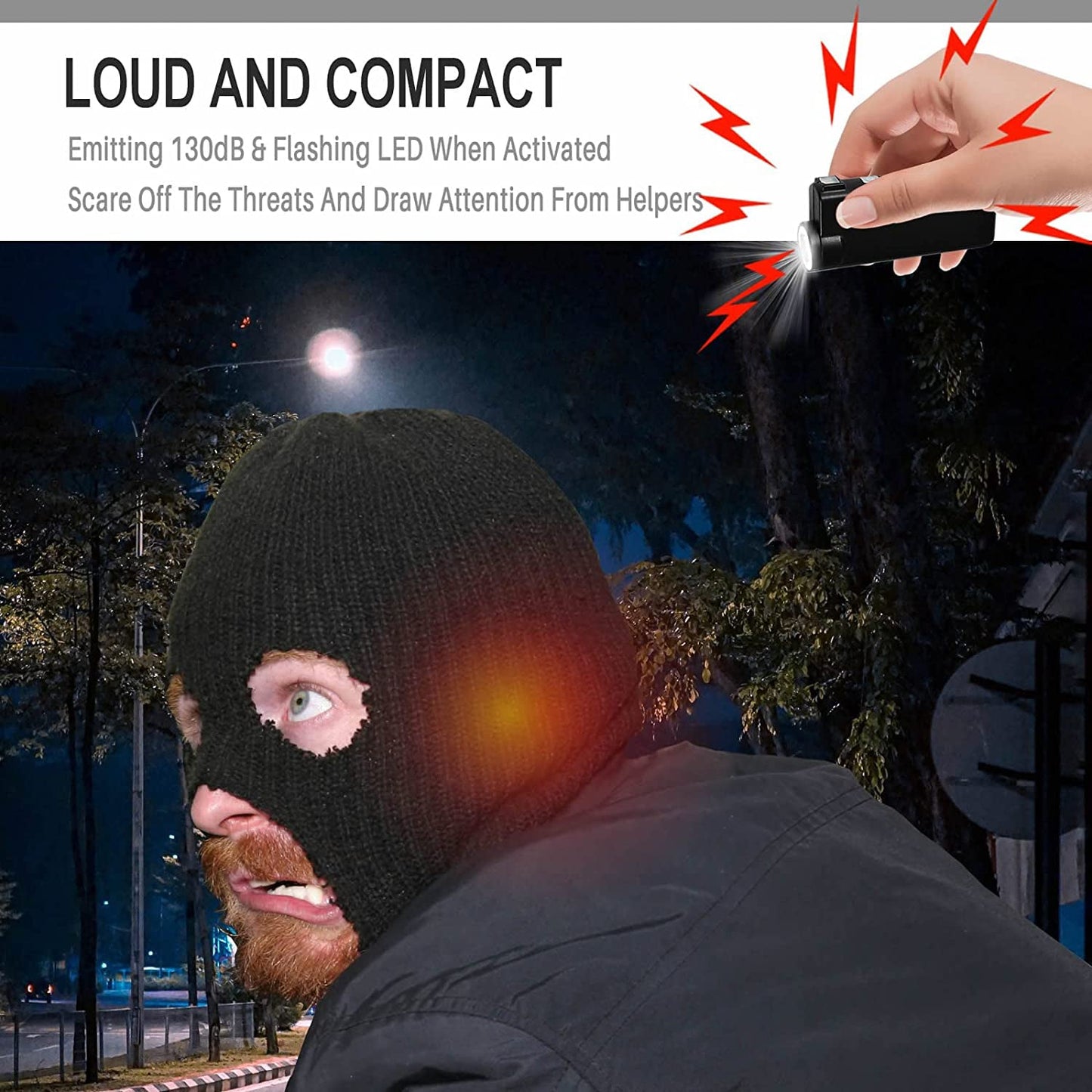 Features of Knight Light Alarm & Flashlight – dual-function personal safety device combining a loud alarm and a bright flashlight for emergency situations.