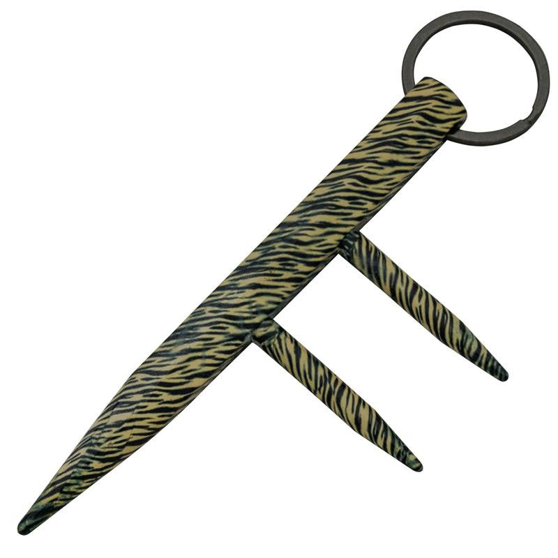 Self Defense Key Chain Two Prong Kubotan – compact and durable keychain weapon featuring two prongs for effective close-quarters self-defense, in white background.