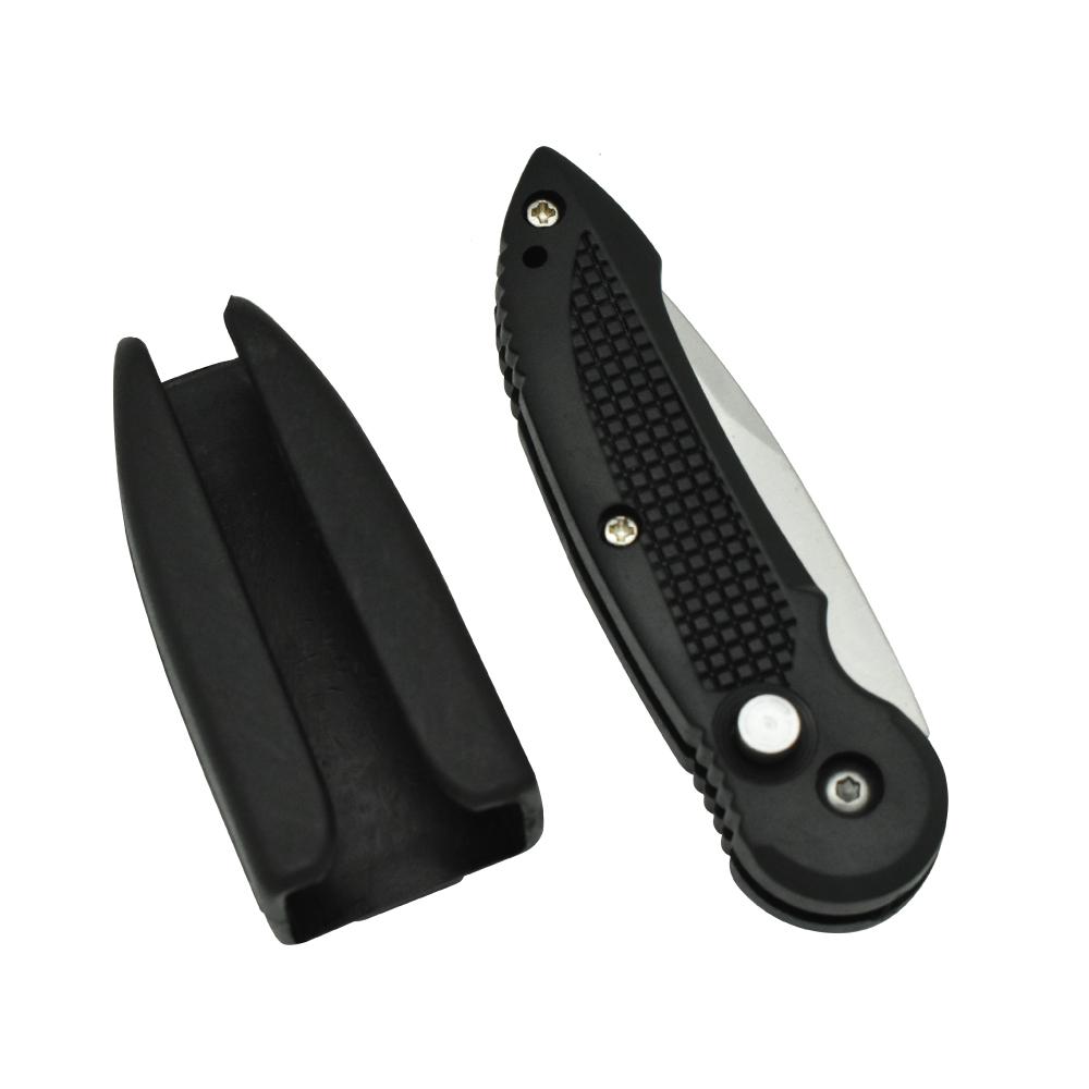 Spring Assisted 2" Knife - compact folding knife with a fast spring-assisted opening mechanism, ideal for everyday carry and quick self-defense use, in white background.