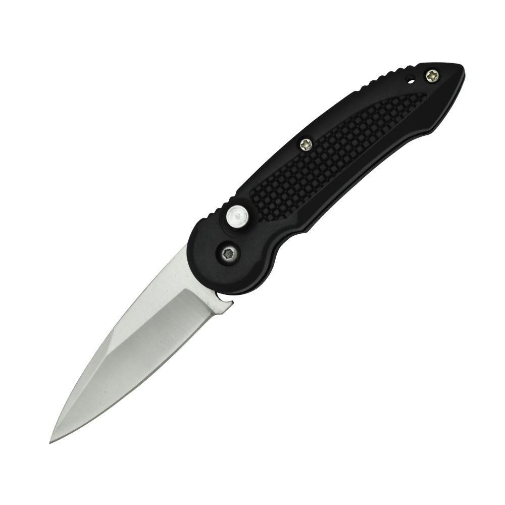 Spring Assisted 2" Knife - compact folding knife with a fast spring-assisted opening mechanism, ideal for everyday carry and quick self-defense use, in white background.