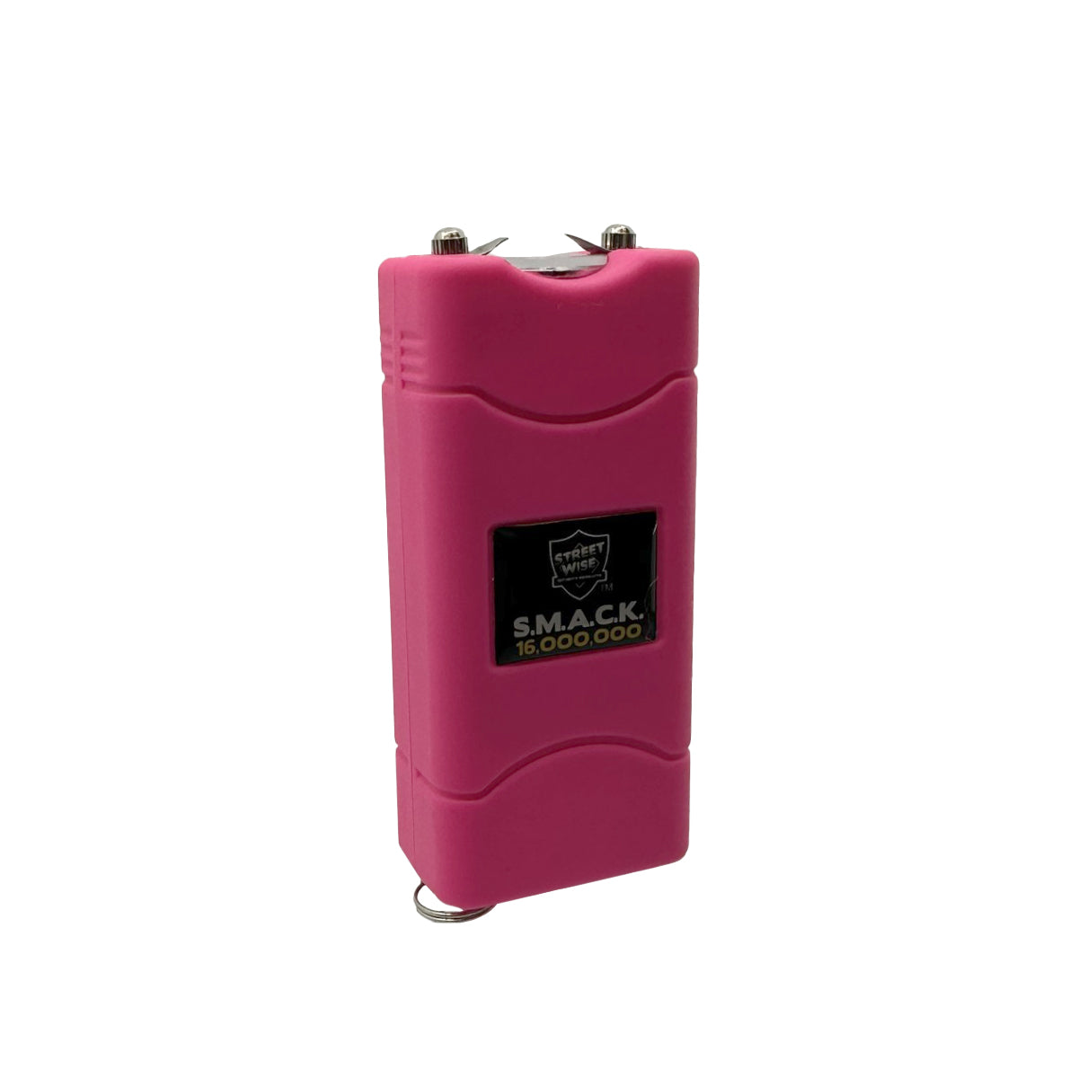 Streetwise Self‑Defense Keychain Combo – compact personal safety tool that combines a loud 130 dB alarm, LED flashlight, and shock delivery device on a keychain, designed for convenient everyday carry and quick access in emergencies, in white background.