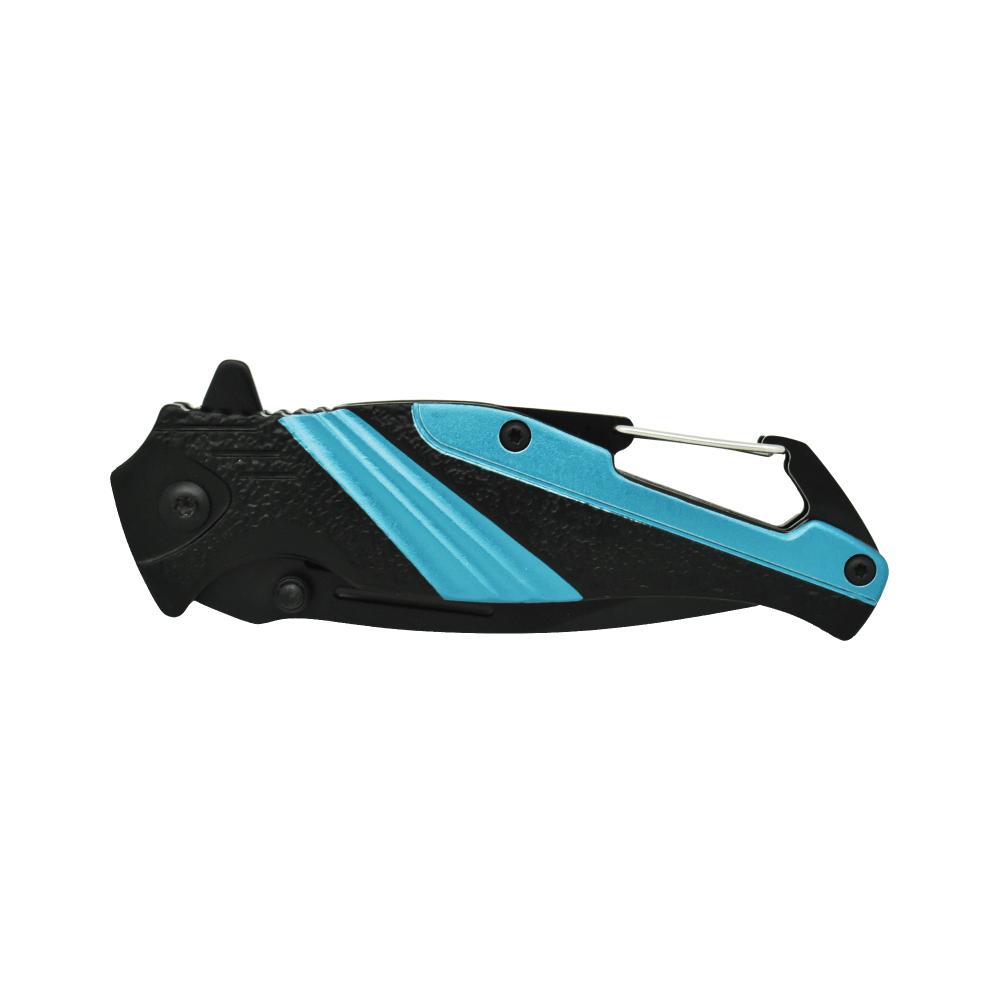 Striped 7" Tactical Knife - durable folding knife featuring a striped design, built for durability and precision in tactical situations, in white background.