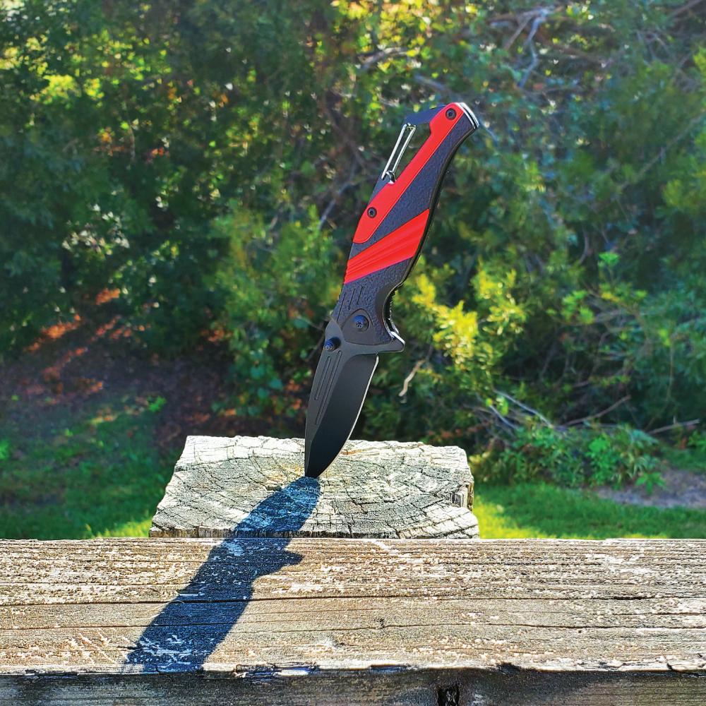 Striped 7" Tactical Knife - durable folding knife featuring a striped design, built for durability and precision in tactical situations.
