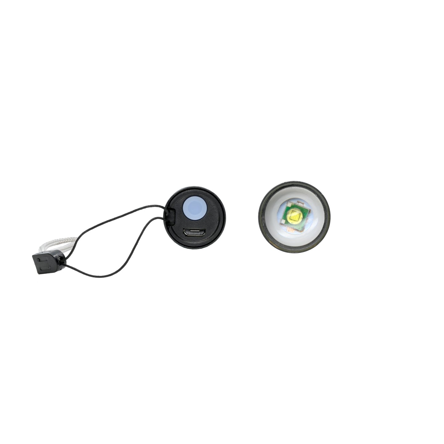 Tactical XPE/COB Mini Flashlight – compact flashlight featuring dual XPE and COB LED technology for versatile and powerful lighting in a small form factor, in white background.