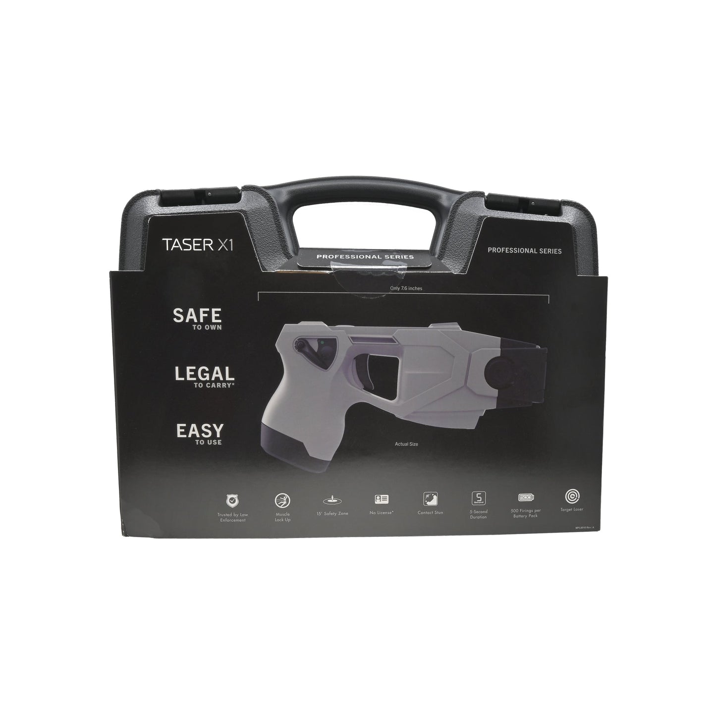 Case for TASER® X1 Professional Series – high-performance conducted energy weapon designed for law enforcement and professional security use, offering reliable stopping power, in white background.