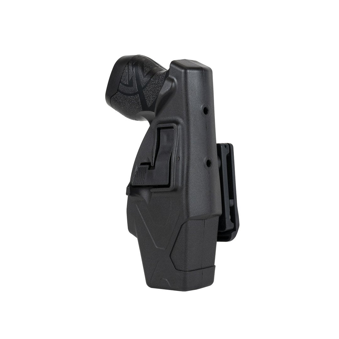 Taser X26P & X1 Level 2 Duty Holster - secure, professional-grade holster designed for law enforcement, offering enhanced retention for the Taser X26P and X1 models, in white background.