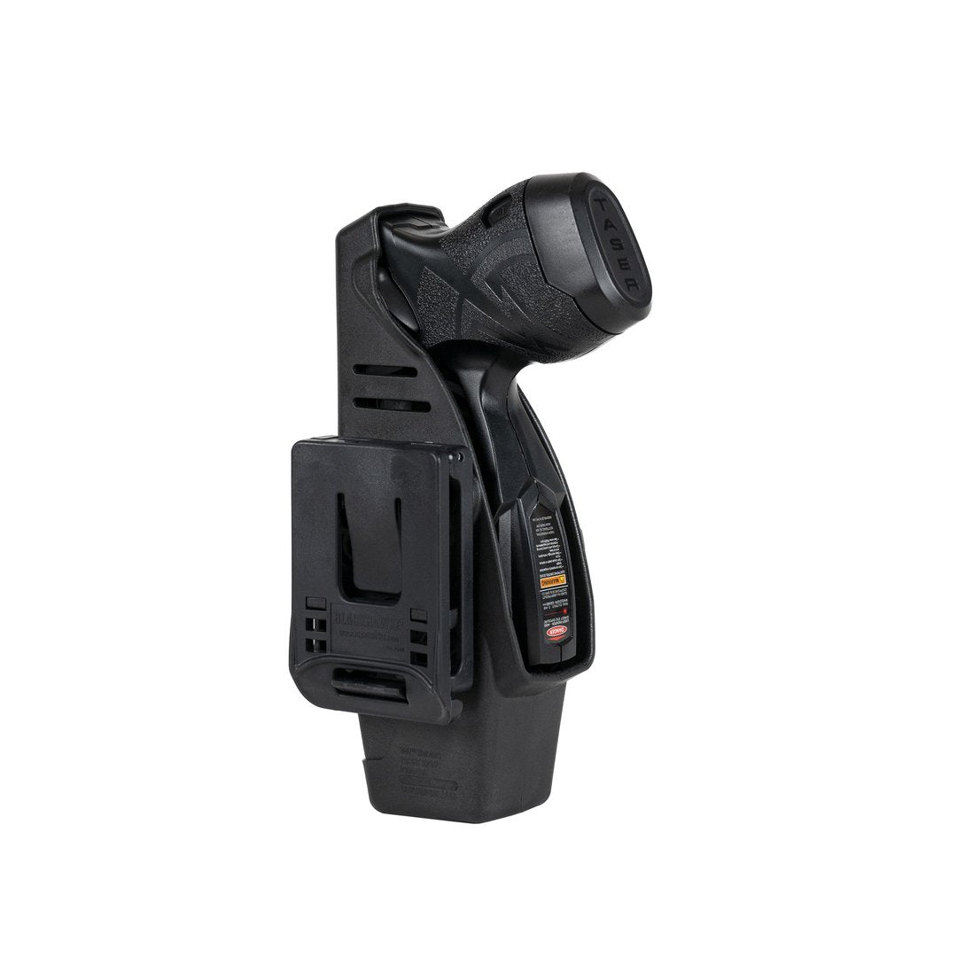 Taser X26P & X1 Level 2 Duty Holster - secure, professional-grade holster designed for law enforcement, offering enhanced retention for the Taser X26P and X1 models, in white background.