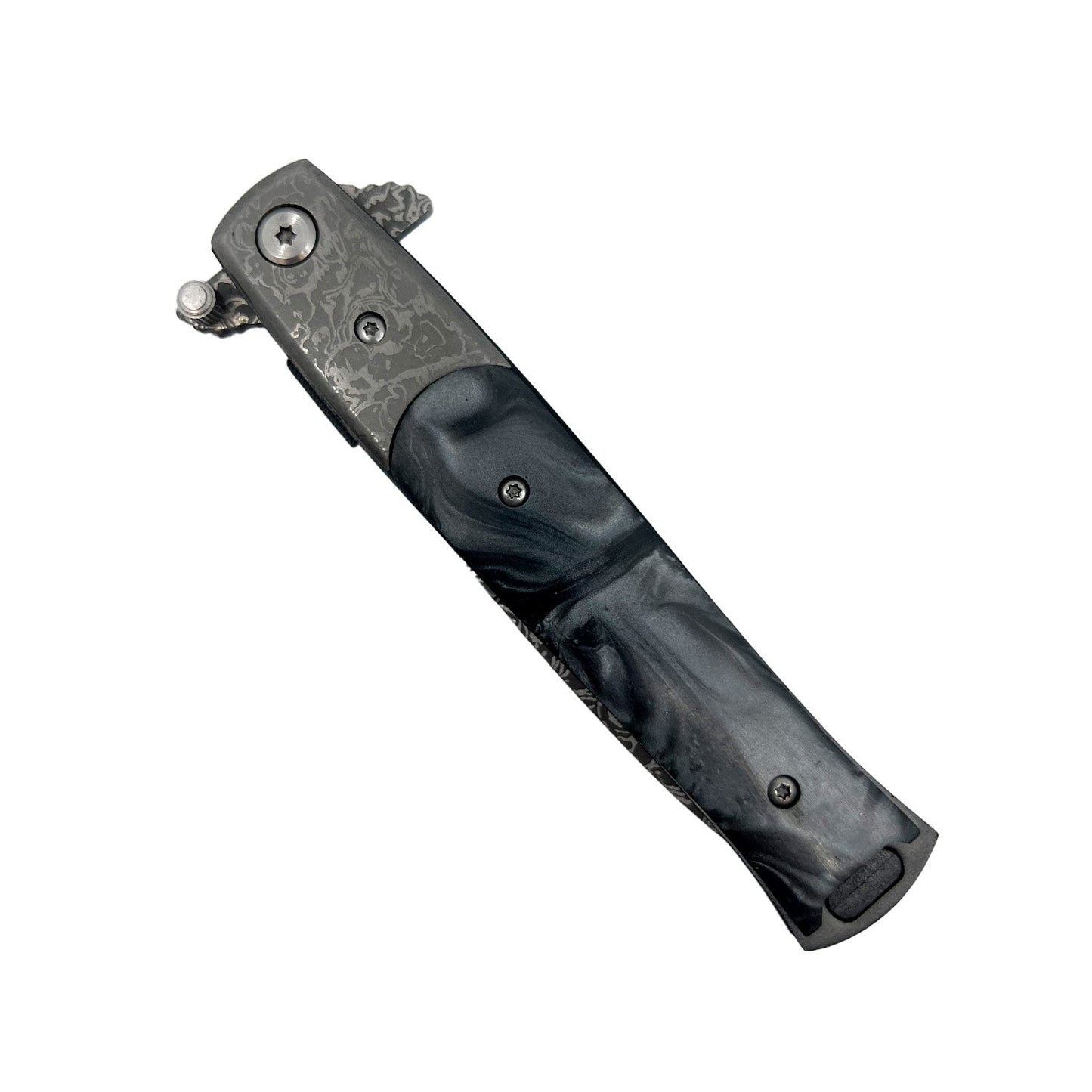 Titanium Knife – lightweight and corrosion-resistant folding knife featuring a titanium handle and stainless steel blade, designed for durability and everyday carry, in white background.
