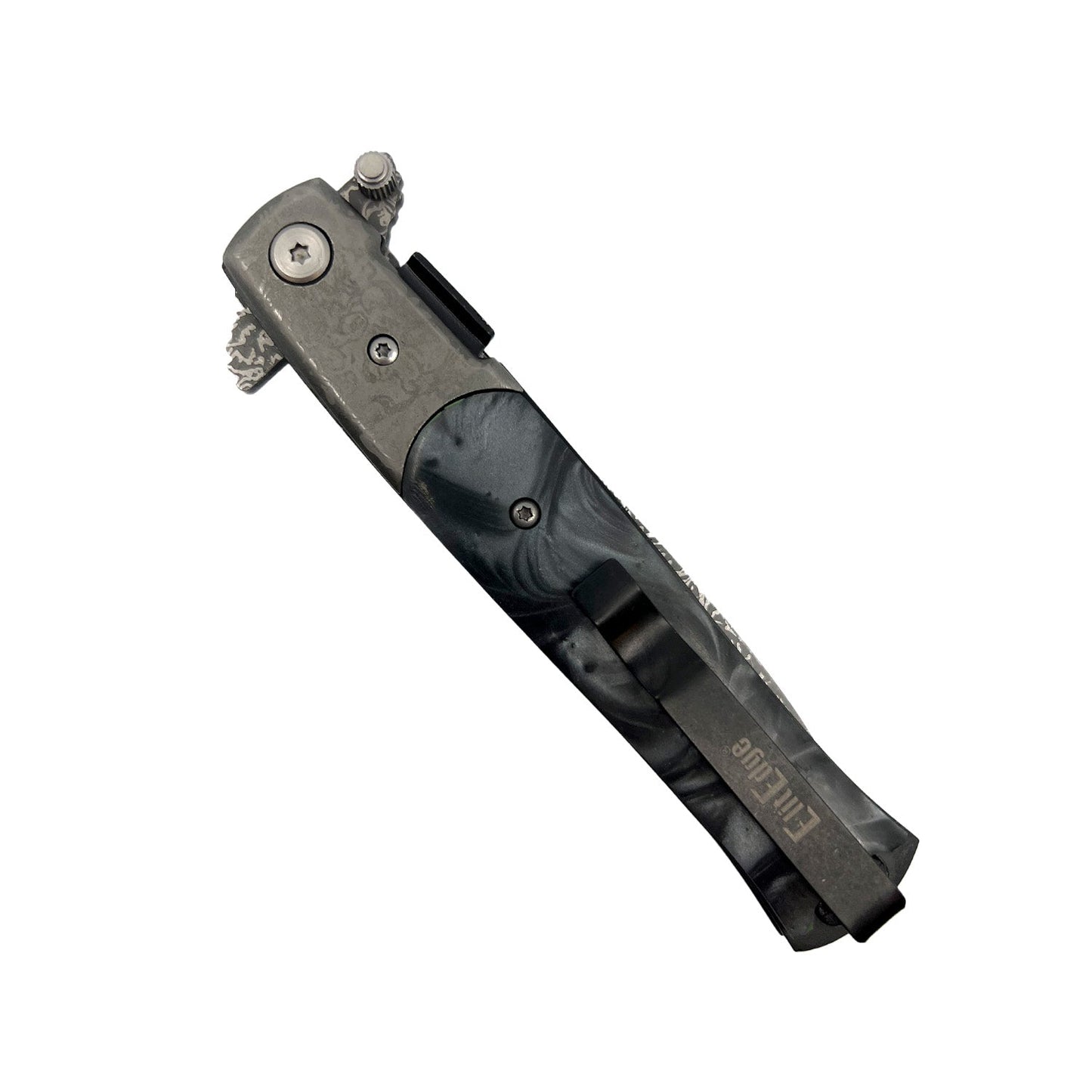 Titanium Knife – lightweight and corrosion-resistant folding knife featuring a titanium handle and stainless steel blade, designed for durability and everyday carry, in white background.