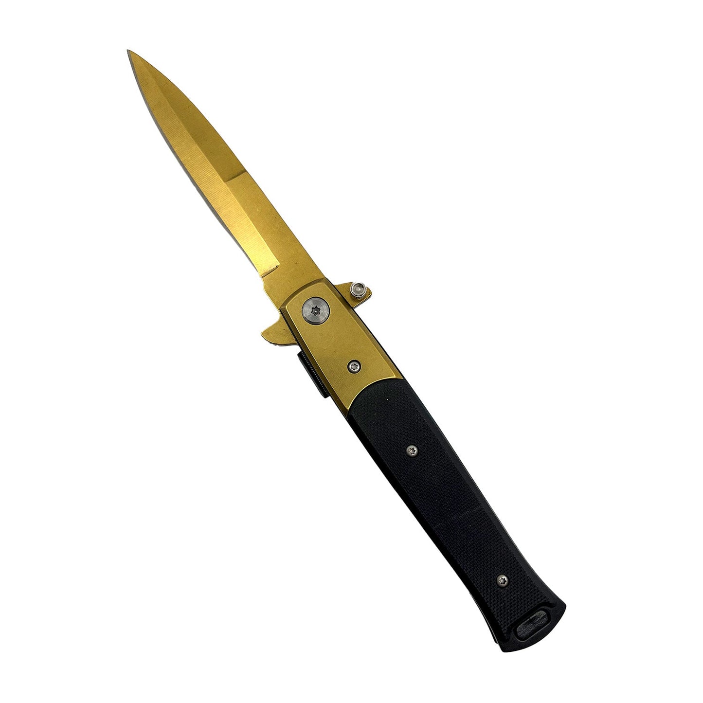 Titanium Knife – lightweight and corrosion-resistant folding knife featuring a titanium handle and stainless steel blade, designed for durability and everyday carry, in white background.