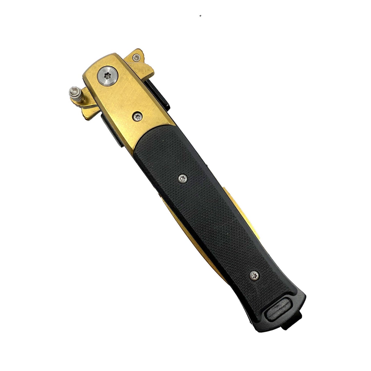 Titanium Knife – lightweight and corrosion-resistant folding knife featuring a titanium handle and stainless steel blade, designed for durability and everyday carry, in white background.