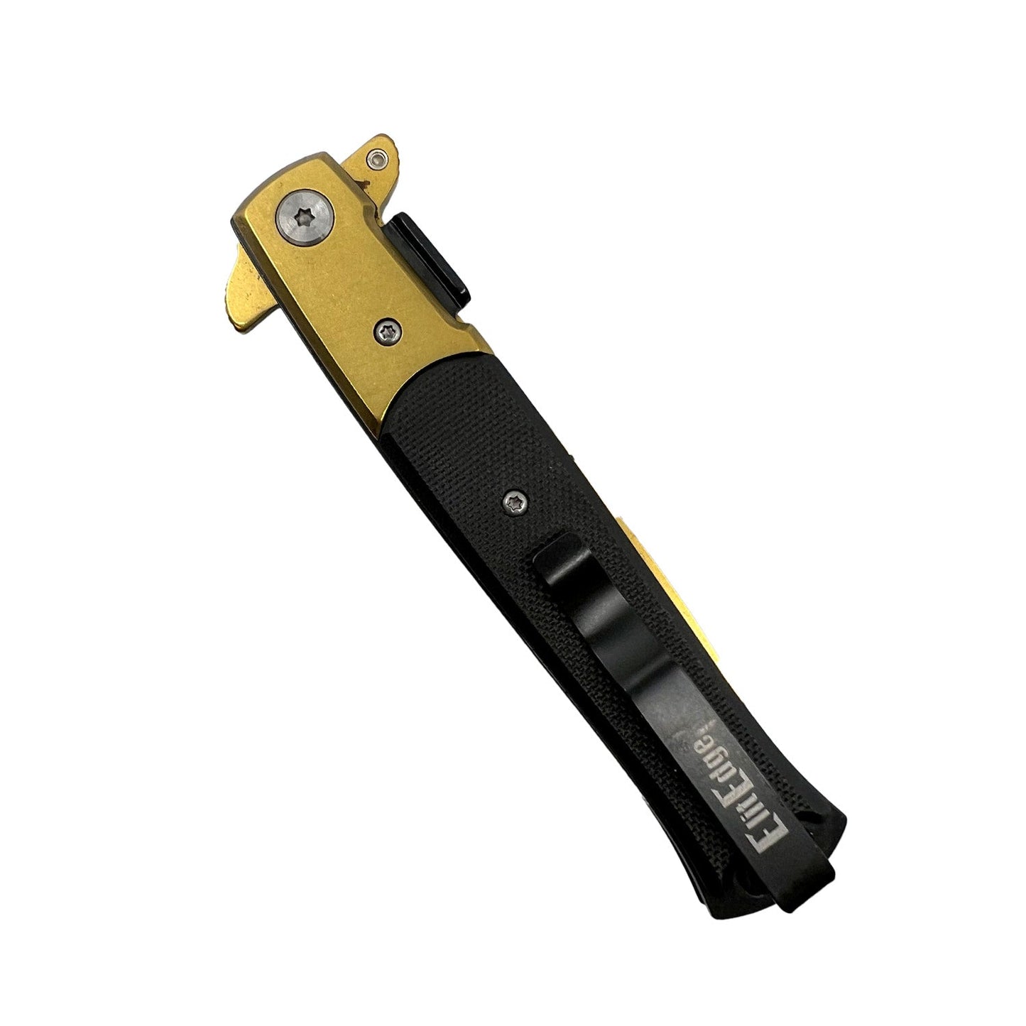 Titanium Knife – lightweight and corrosion-resistant folding knife featuring a titanium handle and stainless steel blade, designed for durability and everyday carry, in white background.