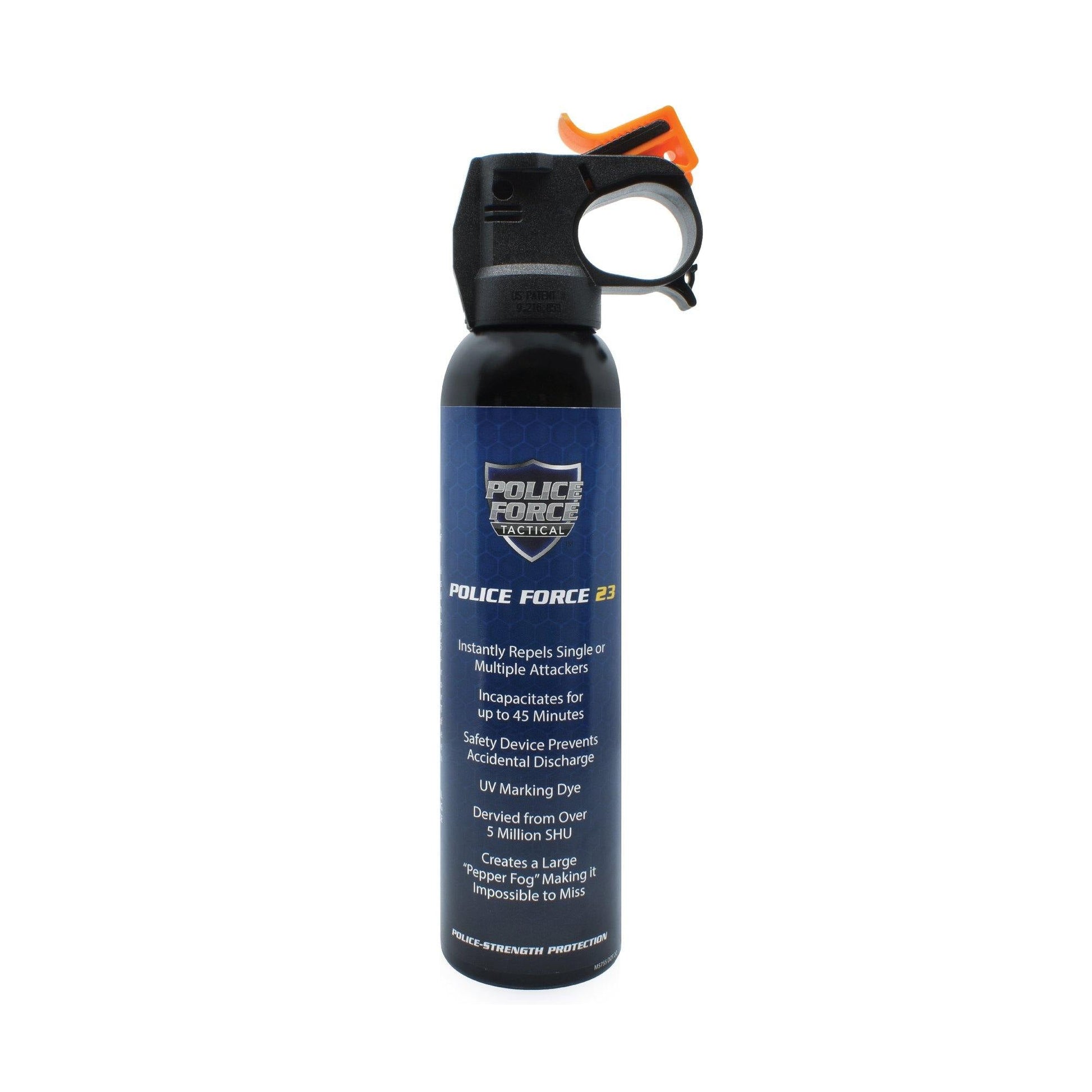 23 Fogger Pepper Spray 9oz Fire Master – high-capacity pepper spray canister with a fire master-style actuator for rapid deployment and wide-area coverage, in white background.