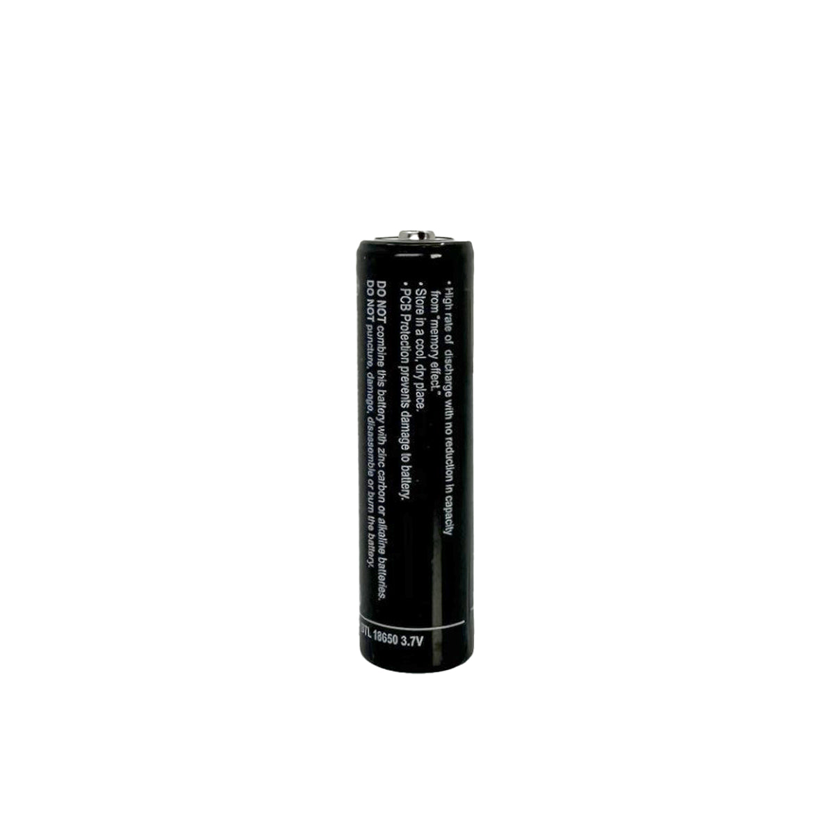 3.7V Li-Ion Rechargeable Battery – high-capacity lithium-ion battery designed for long-lasting power in flashlights, stun guns, and other electronic devices.