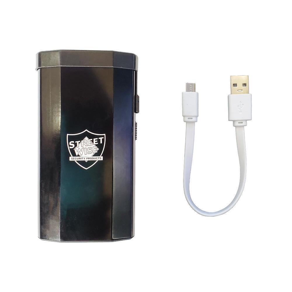 Accessories for 3-N-1 28,000,000* Stun Gun - multifunctional self-defense device combining a stun gun, flashlight, and safety alarm for maximum personal protection, in white background.