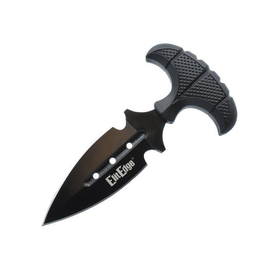 5.5-Inch Push Dagger with ABS Sheath – robust self-defense blade featuring a T-handle grip and durable ABS sheath for secure and discreet carry, in white background.