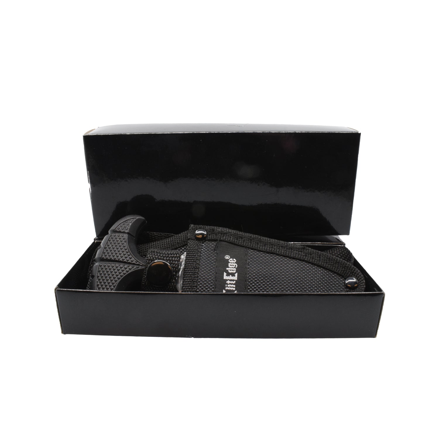 5.5-Inch Push Dagger with ABS Sheath – robust self-defense blade featuring a T-handle grip and durable ABS sheath for secure and discreet carry, inside product box, in white background.