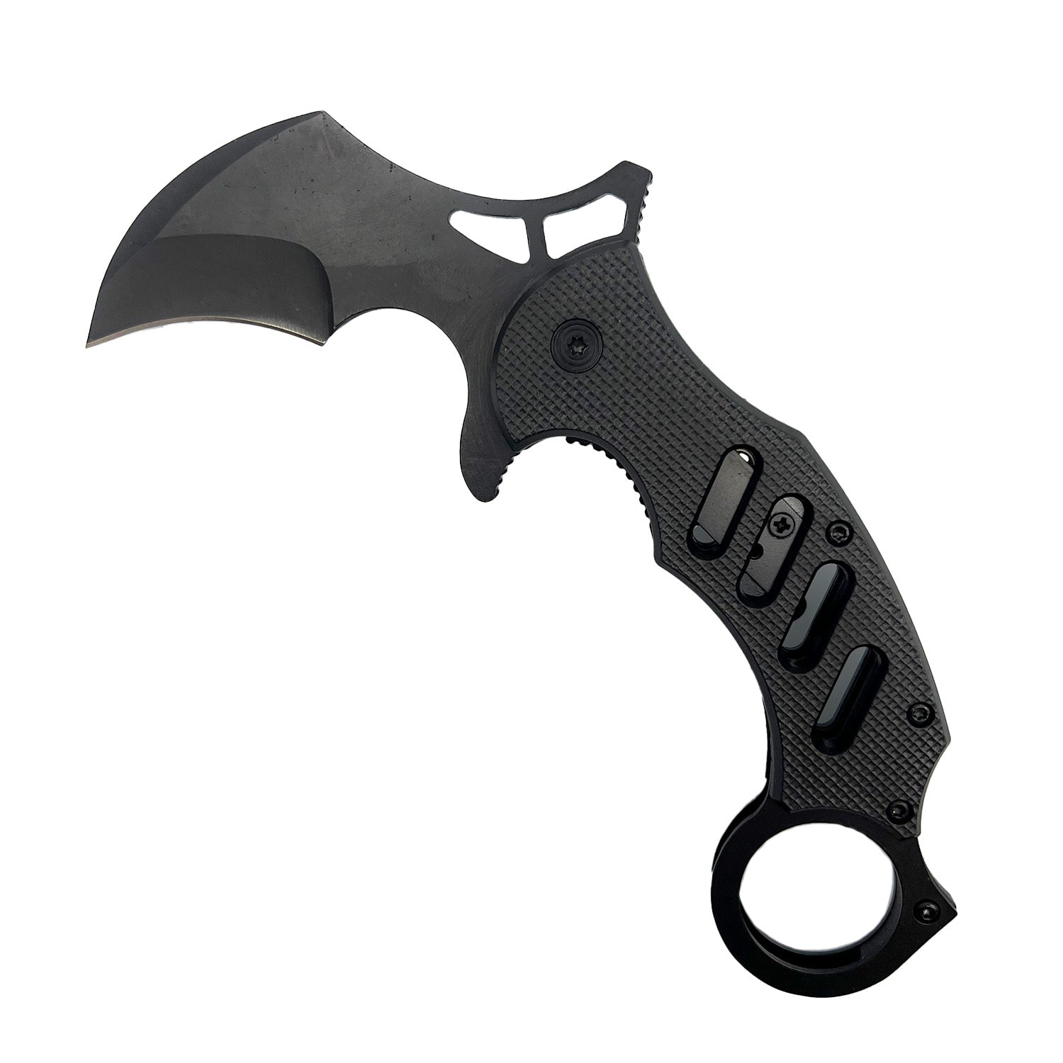 5‑Inch Karambit Knife with ABS Handle – curved folding karambit-style knife featuring a durable ABS handle and sharp stainless-steel blade, ideal for precise everyday carry and tactical use, in a white background.