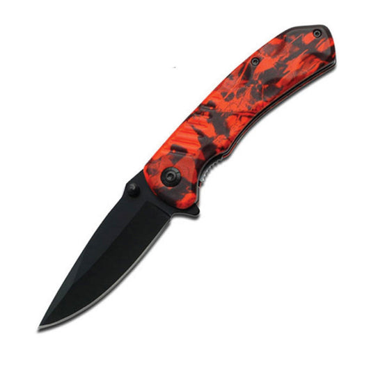 Everyday 8" Tactical Knife -  versatile folding knife equipped with a seatbelt cutter and glass breaker, designed for daily use and emergency situations, in white background.