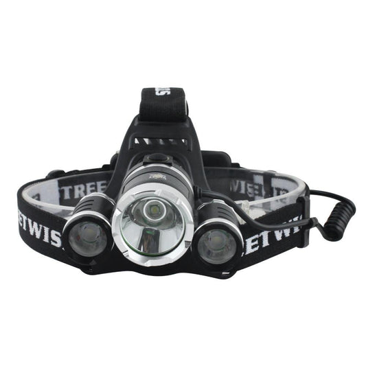 Extreme T6 LED Headlight – powerful and adjustable headlamp with T6 LED technology, ideal for hands-free lighting during outdoor and tactical activities, in white background.