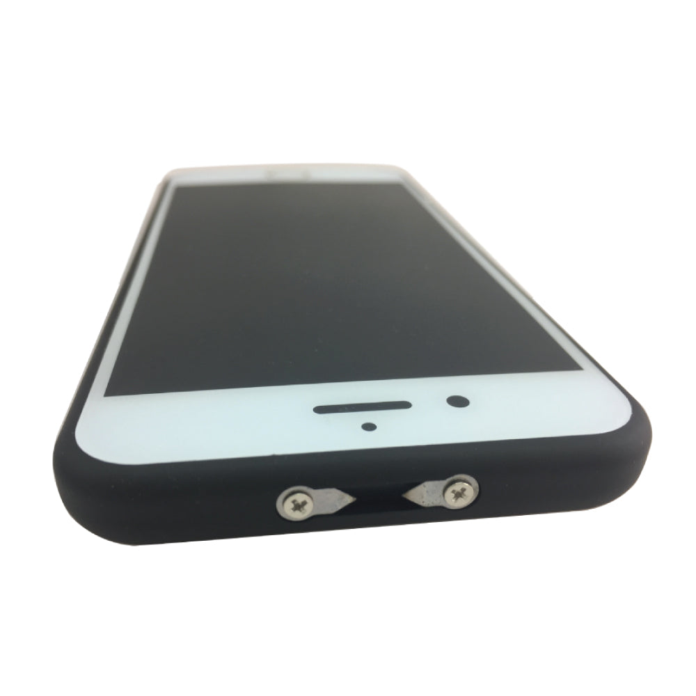 Friphone 14,000,000 Stun Gun - cleverly disguised as a smartphone, this high-voltage stun gun offers discreet and effective personal protection, in white background.