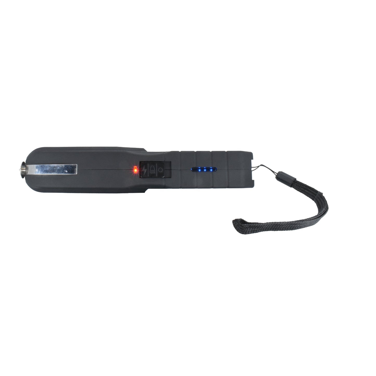 Grab Guard 120,000,000 Stun Gun – powerful self-defense device featuring a high-voltage output and anti-grab technology for enhanced personal protection, in white background.