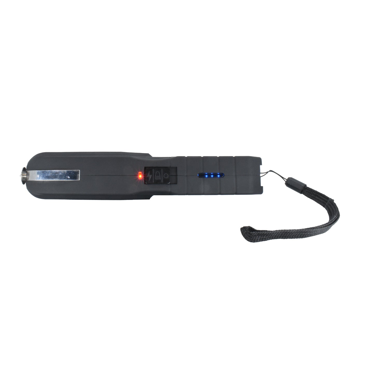 Grab Guard 120,000,000 Stun Gun – powerful self-defense device featuring a high-voltage output and anti-grab technology for enhanced personal protection, in white background.
