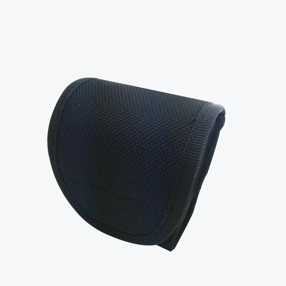 Handcuff Holster - secure and durable pouch designed to hold standard handcuffs, ideal for law enforcement and tactical use, in white background.