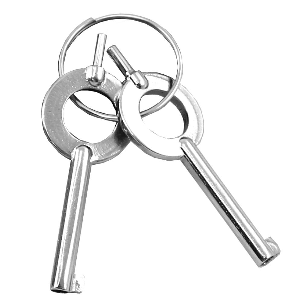 Handcuff Keys - set of universal keys compatible with most standard handcuffs, ideal for law enforcement, security professionals, and preparedness kits, in white background.
