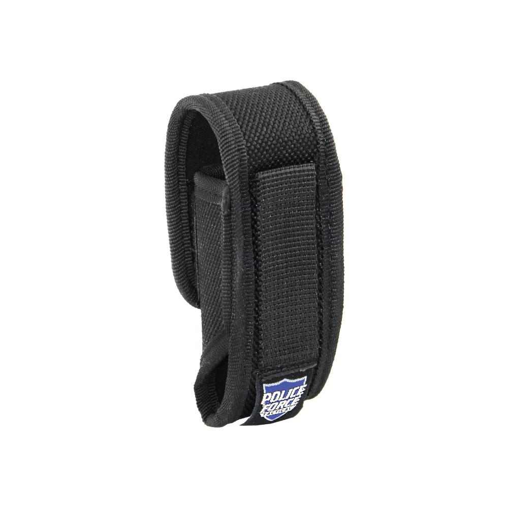 Heavy Duty Pepper Spray Holster - rugged and secure holster designed to hold and protect pepper spray canisters for quick access in self-defense situations, in white background.