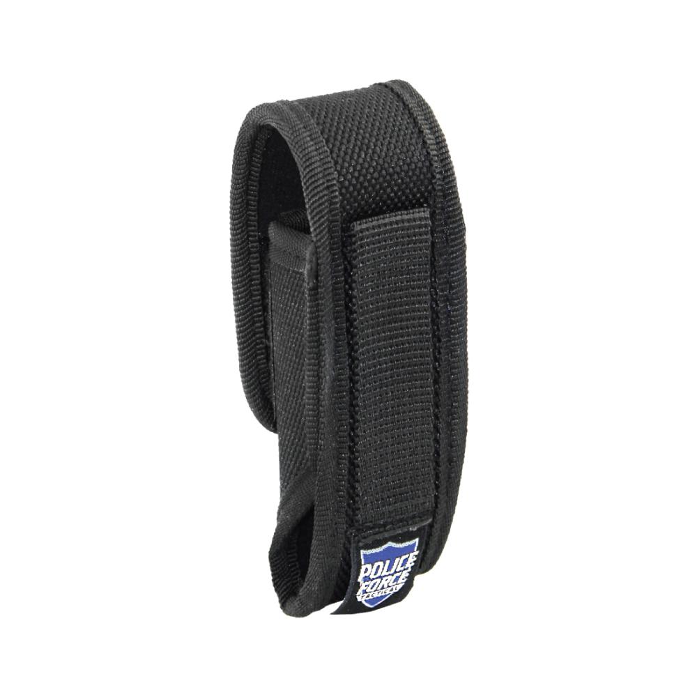 Heavy Duty Pepper Spray Holster - rugged and secure holster designed to hold and protect pepper spray canisters for quick access in self-defense situations, in white background.