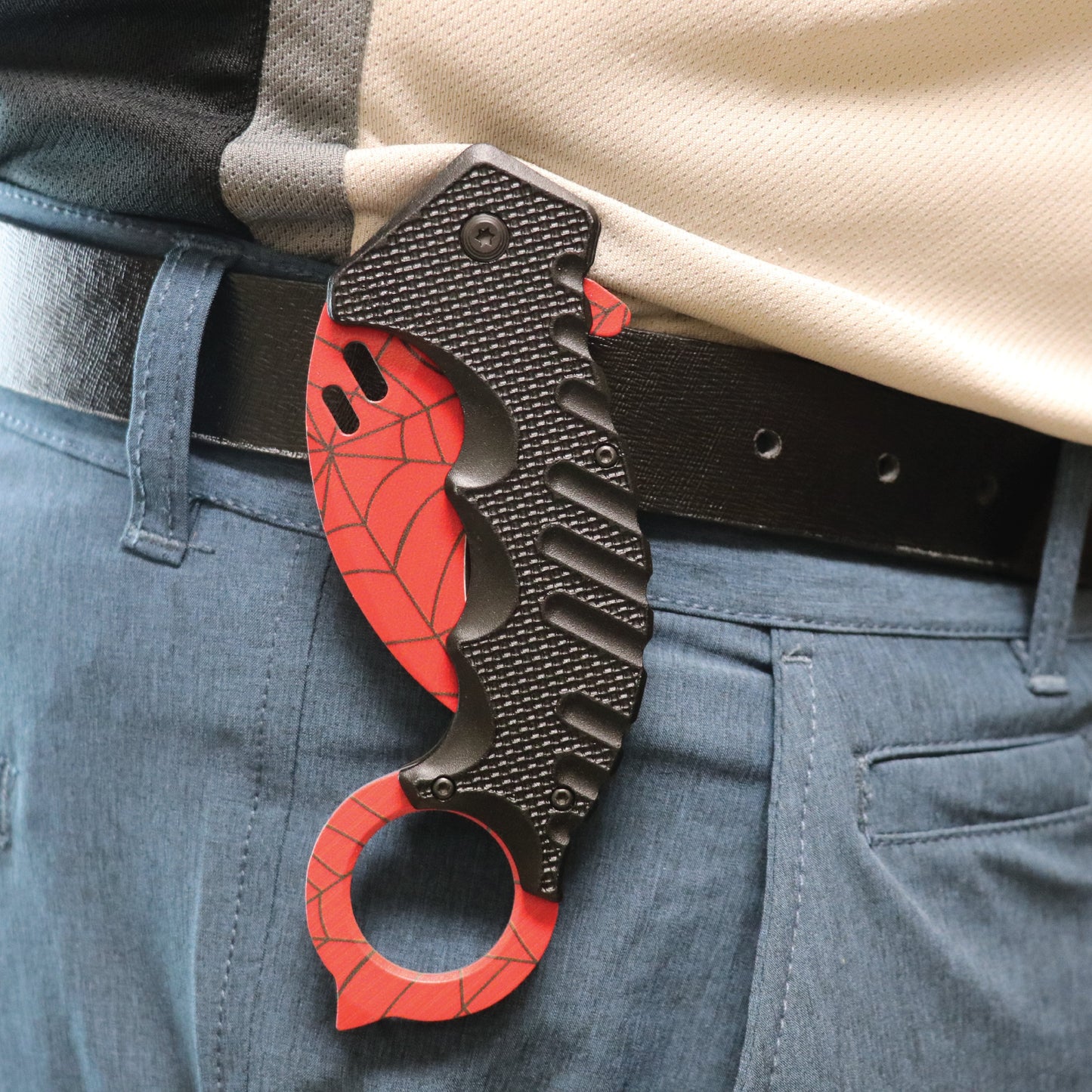 Karambit carrying 5.25" Knife - curved blade folding knife designed for tactical use, featuring an ergonomic handle and a secure grip for self-defense.