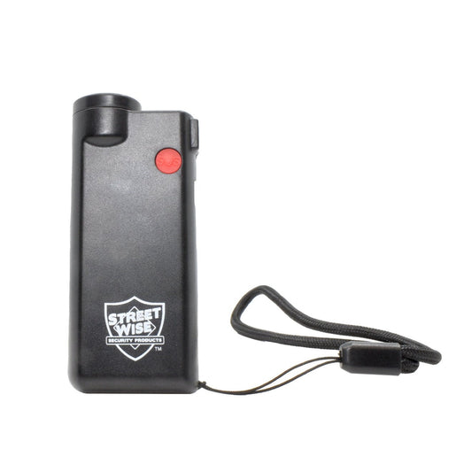 Knight Light Alarm & Flashlight – dual-function personal safety device combining a loud alarm and a bright flashlight for emergency situations, in white background.