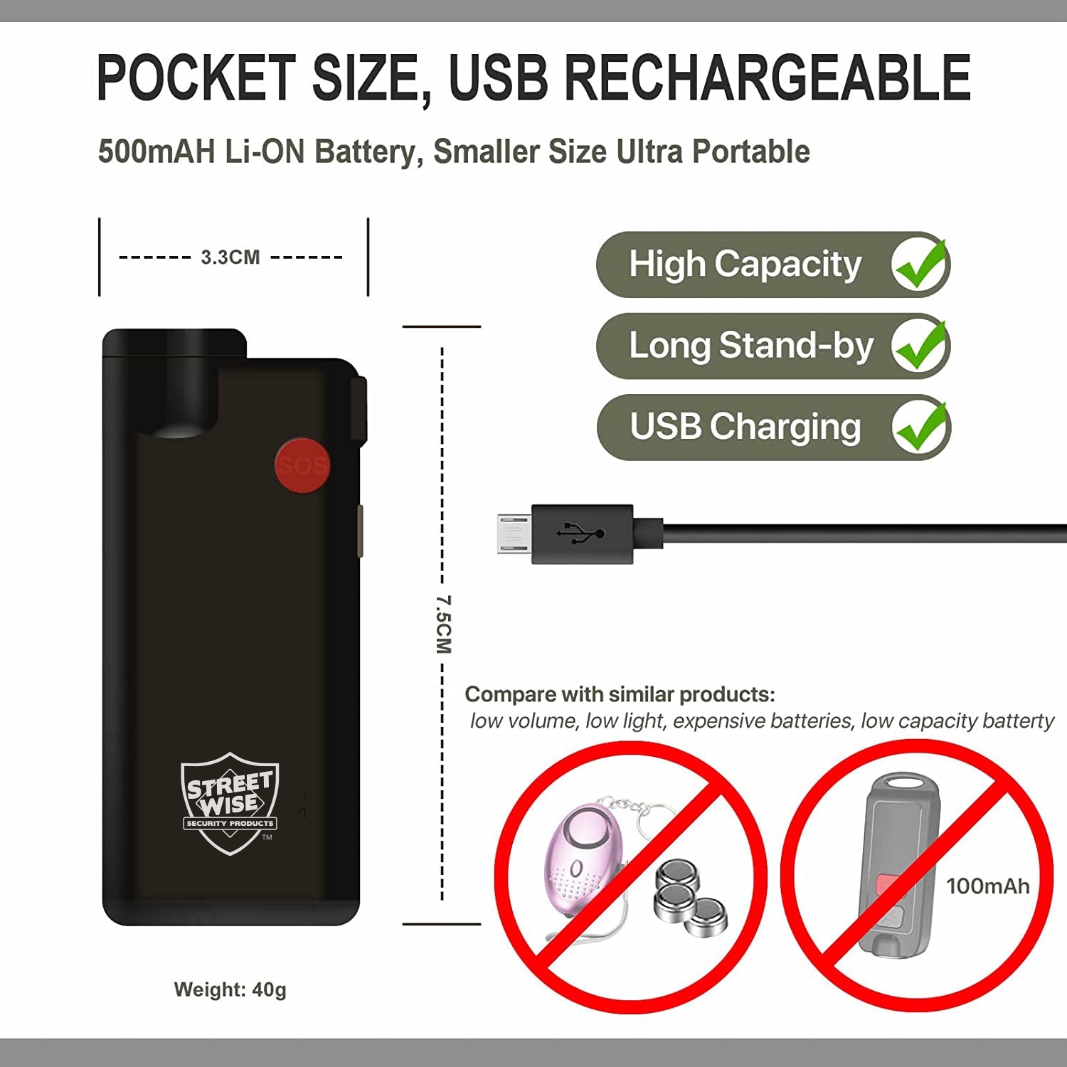Features of Knight Light Alarm & Flashlight – dual-function personal safety device combining a loud alarm and a bright flashlight for emergency situations.