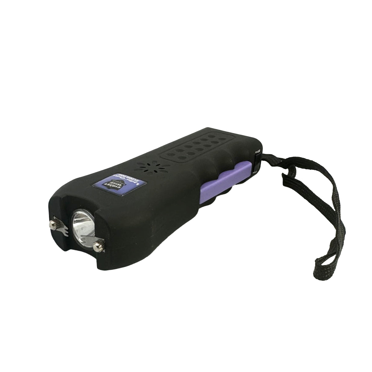 Ladies Choice 21,000,000 Stun Gun - compact and stylish self-defense device designed specifically for women, combining high voltage power with a bright flashlight, in white background.