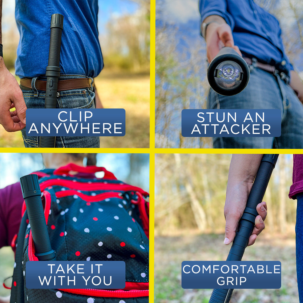 Lightning Rod 7,000,000 Stun Baton - a high-voltage self-defense baton with a long reach and built-in safety features for personal protection.