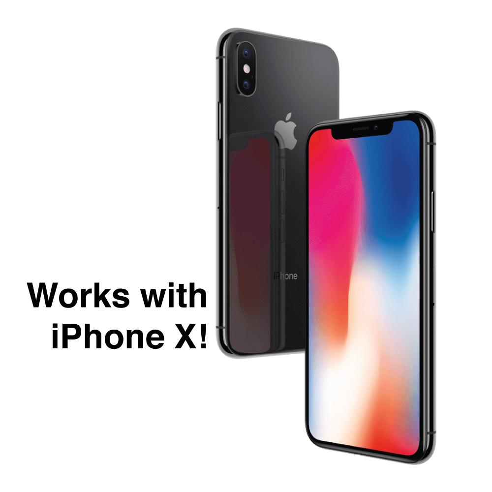 MYGUARD SPORT LED Armband & Safety Alarm w/Phone Holder - works with iPhone X, in white background.