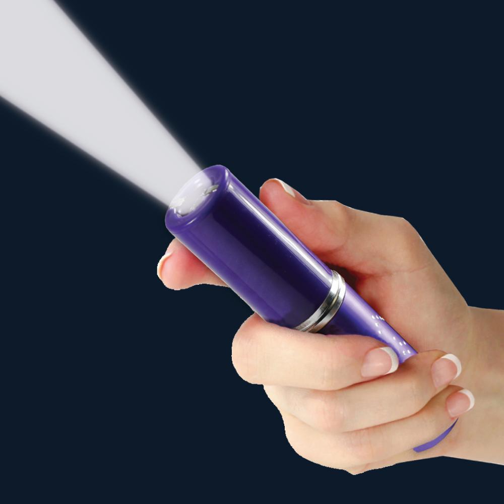 Perfume Protector 17,000,000 Stun Gun - discreet self-defense tool in a perfume-style design with built-in safety switch.