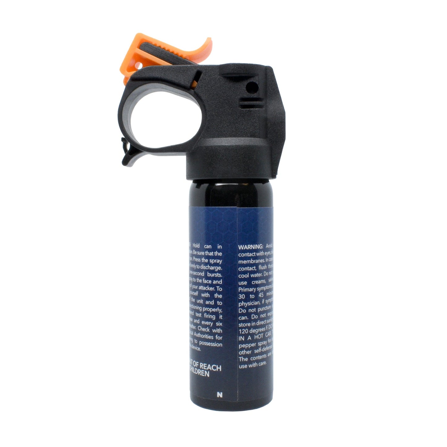 Police Force 23 Fogger Pepper Spray Fire Master – high-capacity pepper spray canister with a fogger delivery system and Fire Master actuator for rapid, wide-area defense, in white background.