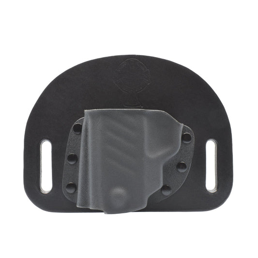 Snapslide OWB Left-Handed Holster - slim and secure outside-the-waistband holster designed for left-handed concealed or open carry, in white background.