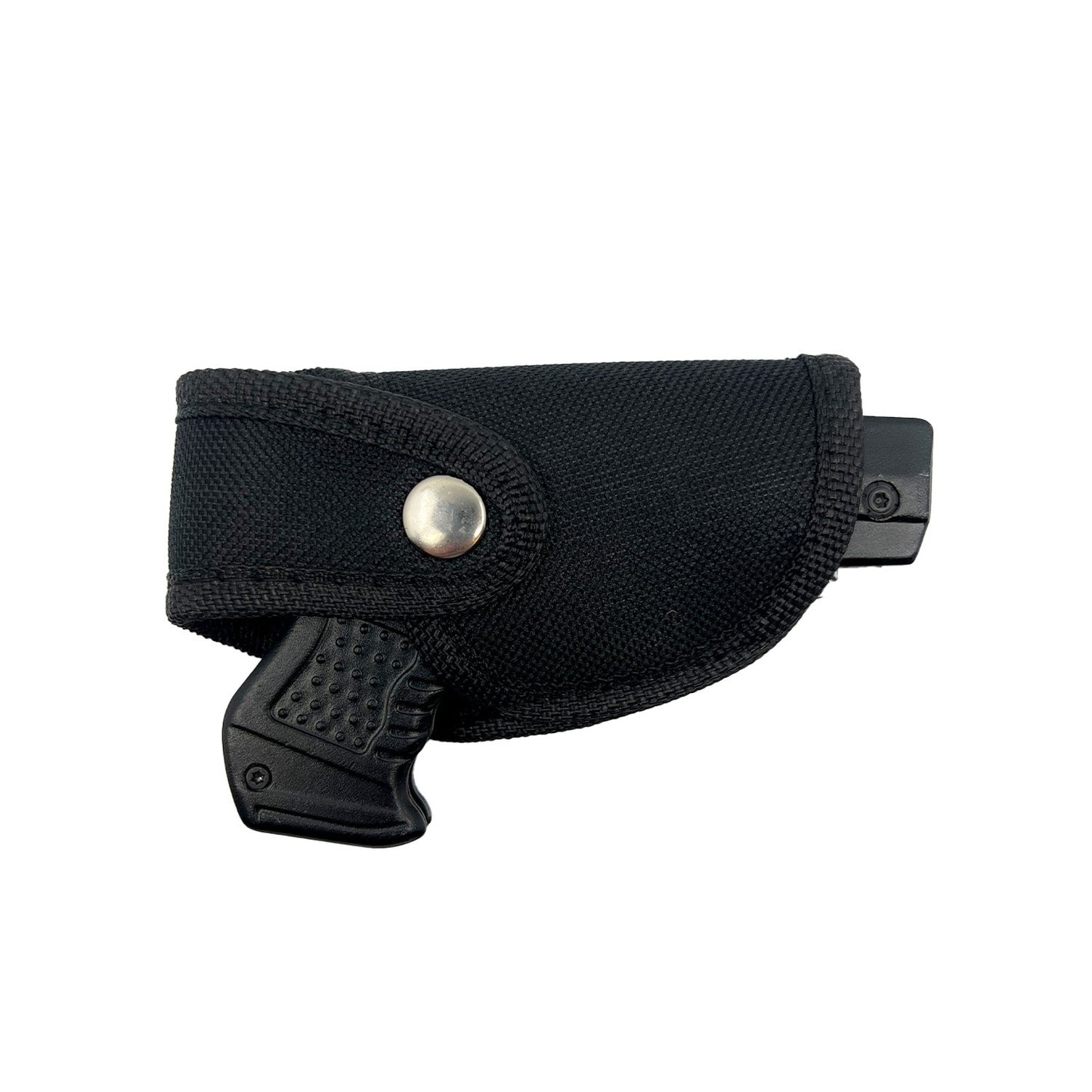 Spring Assisted Gun Knife – folding knife featuring a pistol-shaped handle and spring-assisted opening mechanism, combining novelty design with everyday utility, in white background.