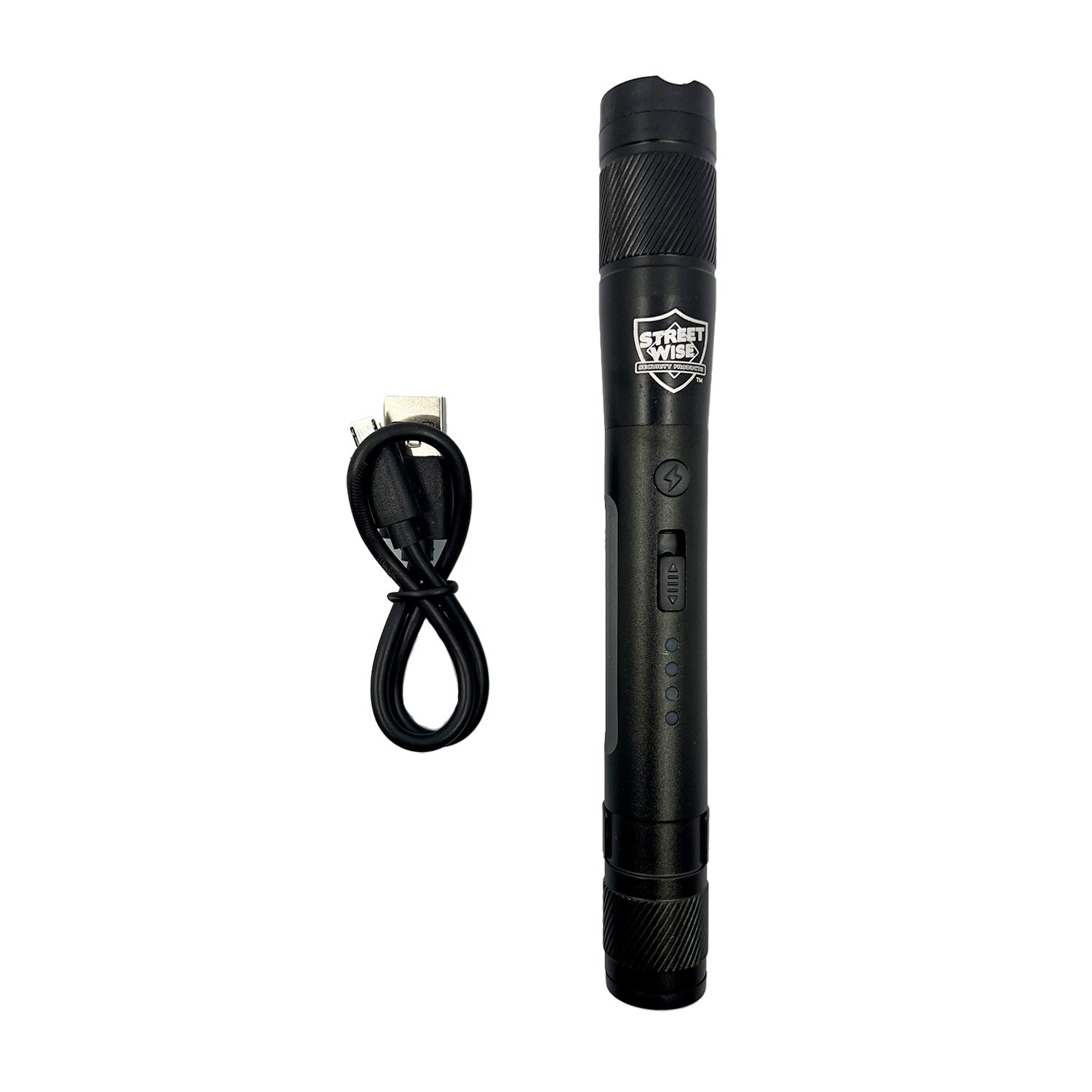 Streetlight Stun Gun 84,000,000 – high-voltage stun gun disguised as a streetlight-style flashlight, combining powerful self-defense capability with practical illumination for everyday protection, in white background.