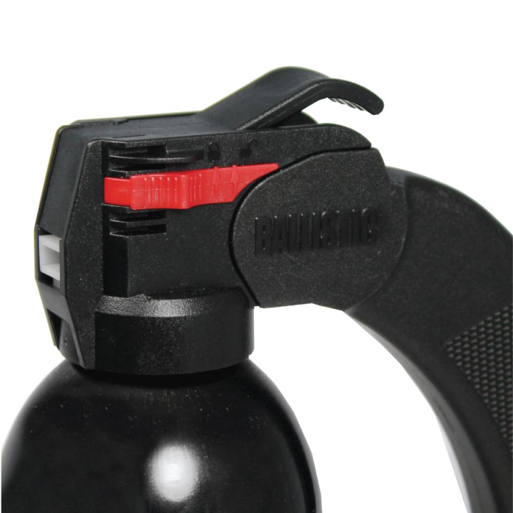 Close-up of Streetwise 18 Pepper Spray 16 oz Pistol Grip for wide-area self-defense on white background.